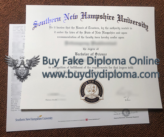 SNHU diploma and transcript