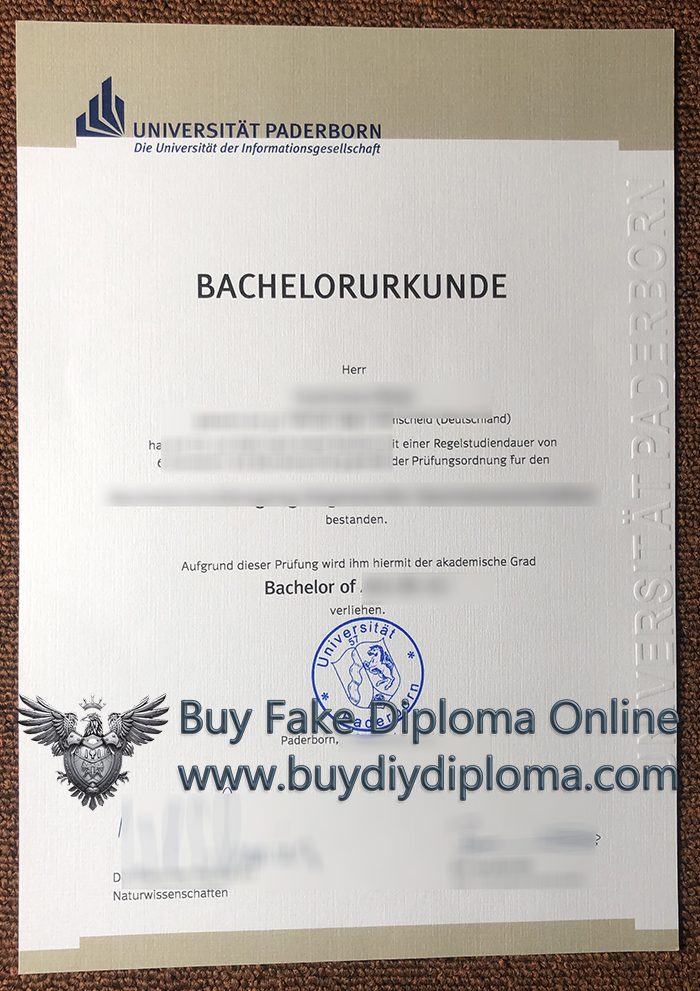 Universität Paderborn Bachelor Urkunde