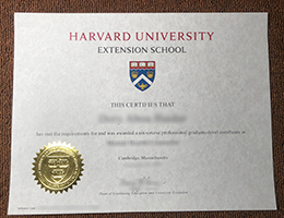 Harvard Extension School certificate sample