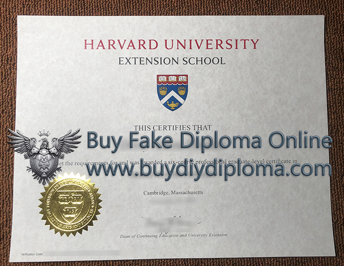 Harvard Extension School certificate