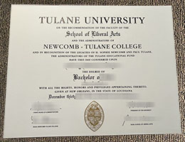 Tulane University diploma certificat