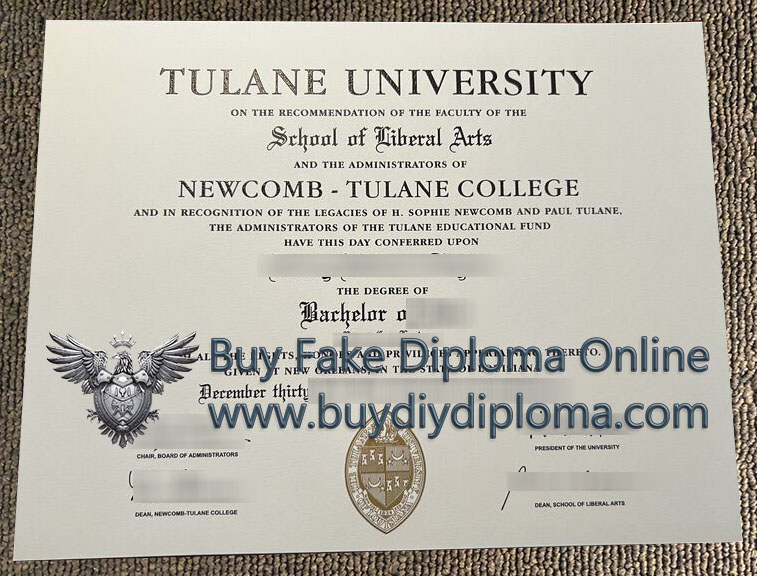 Tulane University diploma