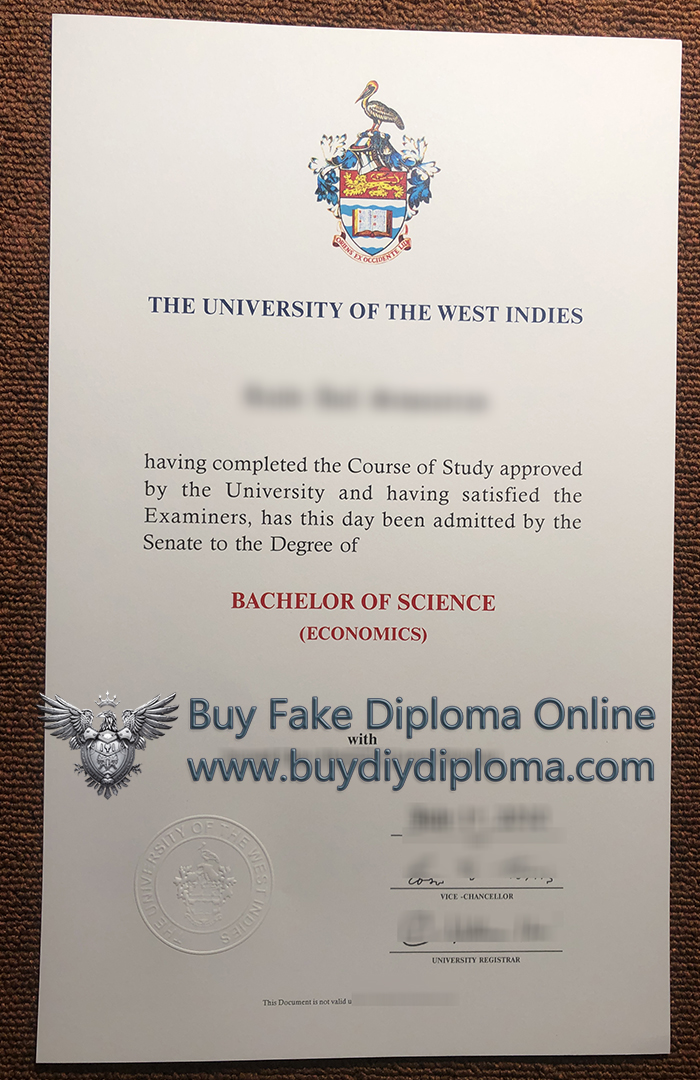 UWI BSc diploma certificate