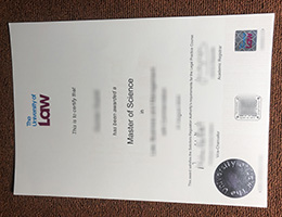 University of Law Master of Science degree certificate