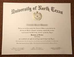 University of North Texas diploma certificate