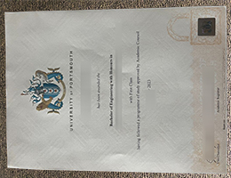 University of Portsmouth degree certificate