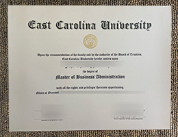 East Carolina University diploma certificate