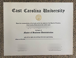 East Carolina University diploma certificate