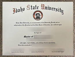Idaho State University diploma certificate