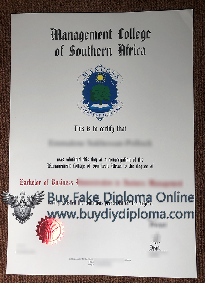 Management College of Southern Africa diploma