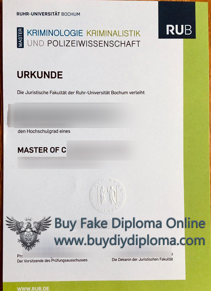 Ruhr-Universität Bochum Master Urkunde