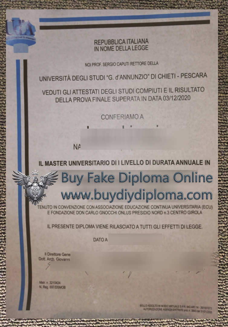 Università degli Studi Gabriele d'Annunzio diploma