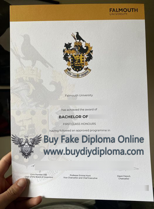 Falmouth University degree certificate