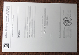 Johann Wolfgang Goethe-Universität Frankfurt am Main diploma certificate
