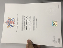 University of the Arts London degree certificate