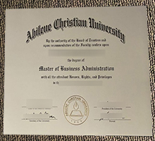 Abilene Christian University Diploma