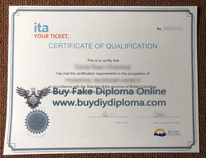 British Columbia Ita certificate of qualification