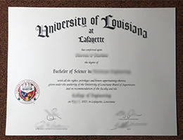 University of Louisiana at Lafayette Diploma certificate