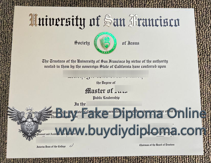 University of San Francisco (USF) diploma