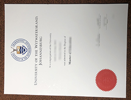 University of the Witwatersrand diploma certificate