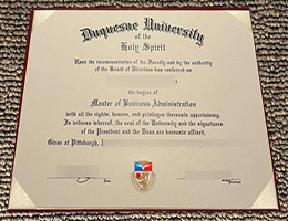 Duquesne University diploma certificate