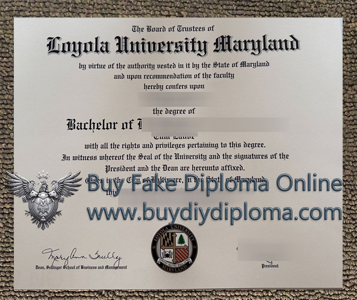 Loyola University Maryland diploma