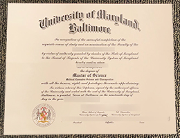 University of Maryland, Baltimore Diploma Certificate