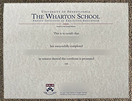 Wharton School Certificate