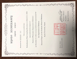 Kyoto University degree certificate