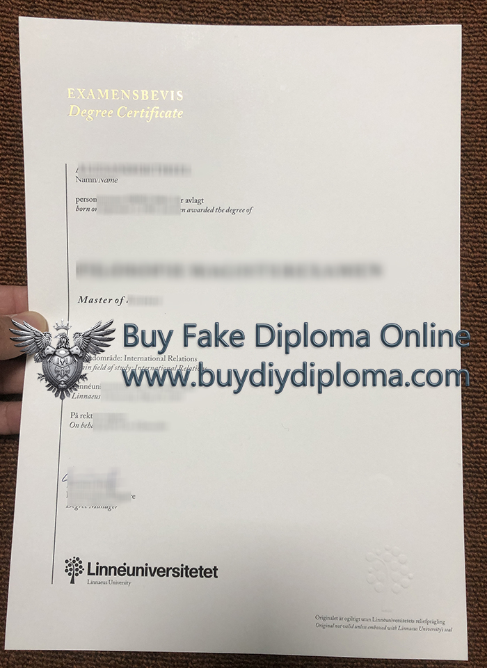 Linnaeus University degree certificate Linnaeus University degree certificate