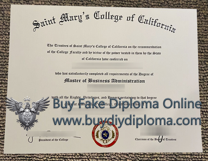 Saint Mary's College of California diploma