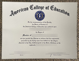 American College of Education diploma certificate