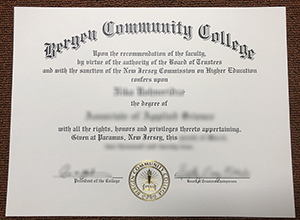 Bergen Community College degree certificate