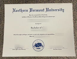 Northern Vermont University Diploma certificate