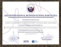 ESEI International Business School diploma certificate