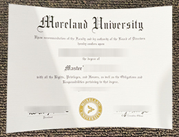 Moreland University Degree certificate