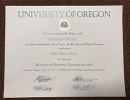 University of Oregon MBA degree CERTIFICATE