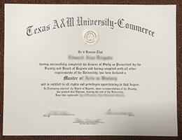 Texas A&M University–Commerce Diploma Certificate