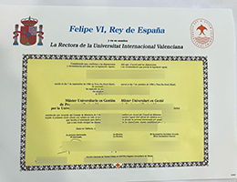 Universidad Internacional de Valencia diploma certificate