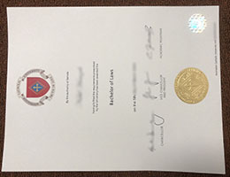 ACU Bachelor of Laws degree certificate