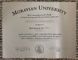 Moravian University degree certificate