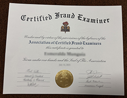 ACFE certificate, CFE certificate sample