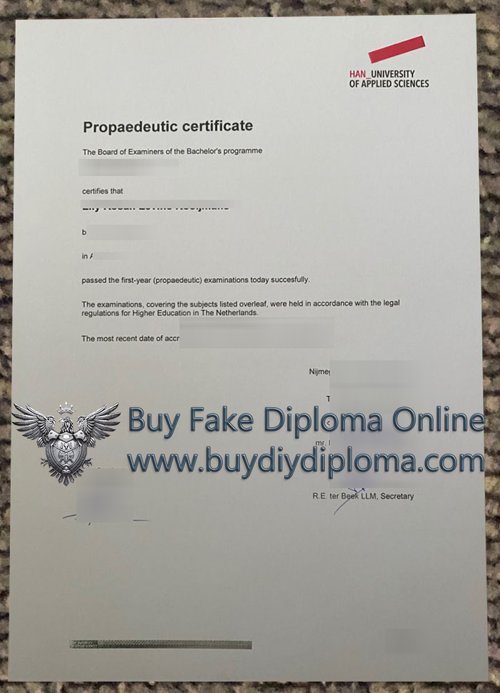 HAN University of Applied Sciences degree certificate