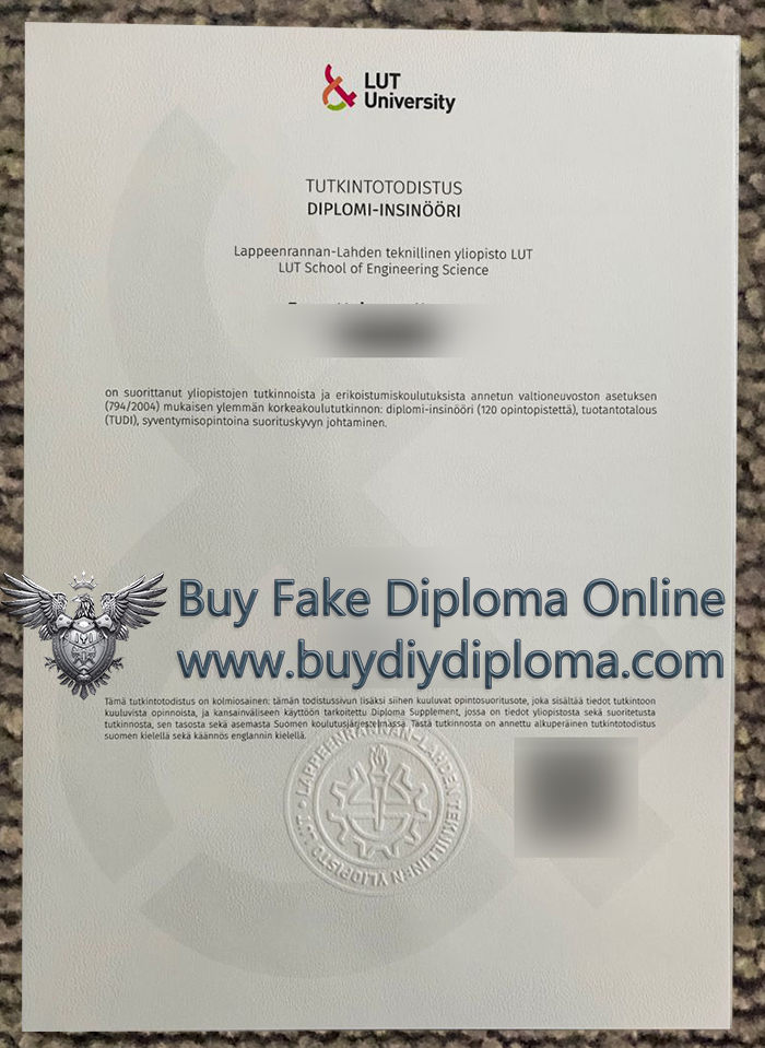Lappeenrannan-Lahden teknillinen degree certificate Lappeenrannan-Lahden teknillinen degree certificate