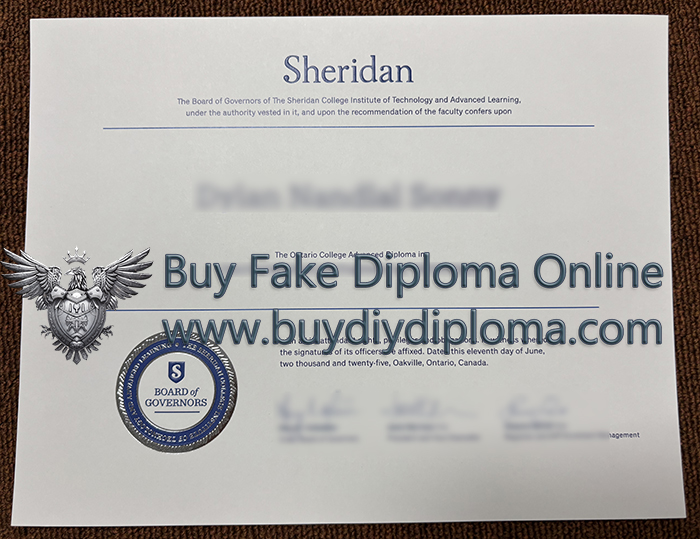Sheridan College Diploma Certificate