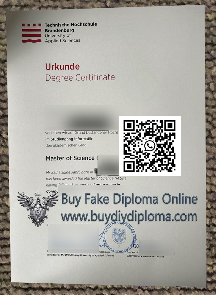 THB diploma, Technische Hochschule Brandenburg Urkunde