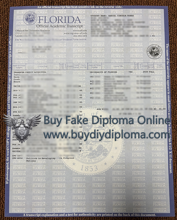UF transcript, Buy a University of Florida transcript