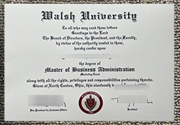 Walsh University diploma certificate