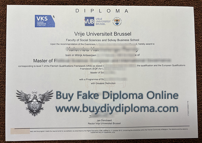 Vrije Universiteit Brussel Diploma 2025