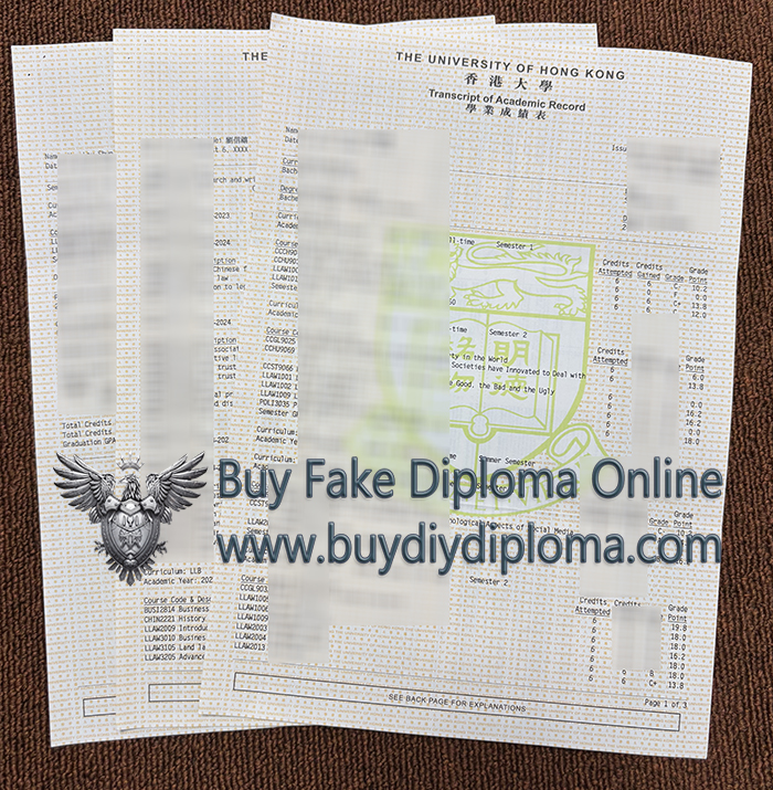 University of Hong Kong transcript